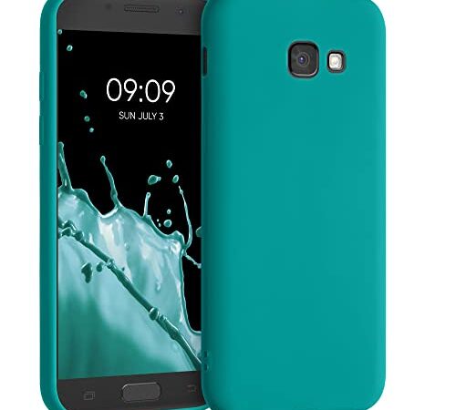 kwmobile Coque Compatible avec Samsung Galaxy A5 (2017) - Housse de téléphone Protection Souple en Silicone - pétrole Mat