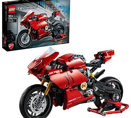 LEGO 42107 Technic Ducati Panigale V4 R, Modèle Réduit à Construire de Moto pour Adultes, Kit de Construction 2en1, Idée Cadeau