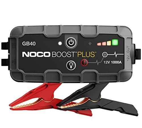 NOCO Boost Plus GB40 1000A 12V Booster Batterie Voiture Lithium UltraSafe, Chargeur Batterie Portable USB et Câbles de Démarrage pour Moteurs à Essence Jusqu'à 6,0L et Moteurs Diesel Jusqu'à 3,0L