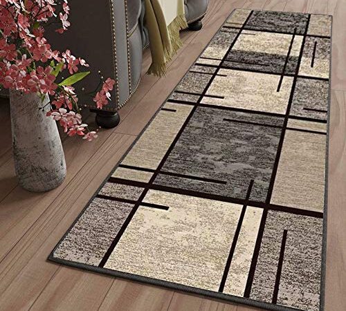 Tapis Cuisine Devant evier Tapis de Couloir Lavable antiderapant Long Absorbant Moderne Motifs Géométriques Tapis de Salon Chambre pour Les Chambres Jeunes Adulte Fille Garcon Gris Noir Rouge Beige