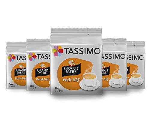 Tassimo Café Dosettes - 80 boissons Grand Mère Petit Déjeuner (lot de 5 x 16 boissons)