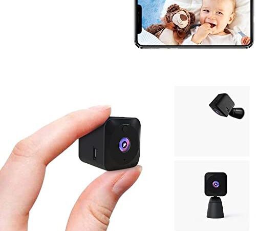 aobo Camera Espion,4K HD Mini Caméra Surveillance Interieur sans Fil Enregistrementavec Camera Surveillance WiFi Detecteur Mouvement Spy Cam Vision Nocturne Micro Camera Noir 1 Unité (Lot 1)