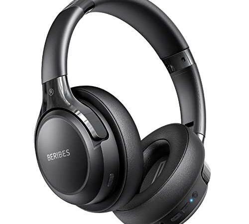 BERIBES Casque Bluetooth sans Fil - Durée de Lecture : 65 h - Casque sans Fil Bluetooth avec Micro 6 Modes EQ - Style Around-Ear - avec Microphone - pour iPhone/iPad/Android/Ordinateurs Portables