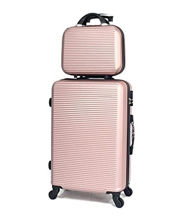 CELIMS Valise Cabine/Moyen/Grande avec ou sans Vanity, Marque Française (Rose Gold - 5859, Moyen & Vanity)