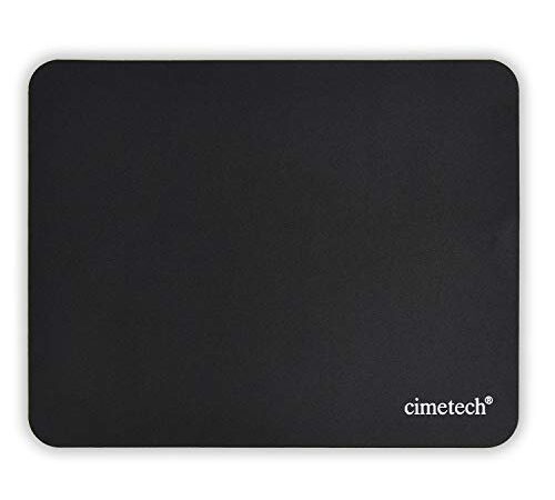 cimetech Tapis de Souris Bureau Tapis Souris Mousepad 23 x 18 cm Ultra Mince améliore la Vitesse et la précision, Base en Caoutchouc Antidérapante, Texturée Résistant à Usure Lavable, Noir