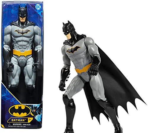 dc comics ENAISSANCE 30 CM Figurine Batman Articulée De 30 cm - 6063094 - Jouet Enfant 3 Ans et + - Gris Et Noir Figurine