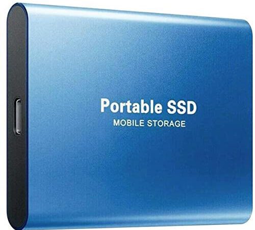 Disque dur externe portable de 4 To -USB 3.1 Type C Ultra Slim Disque Dur Stockage externe pour PC, ordinateur portable, Mac, téléphones et plus (bleu)