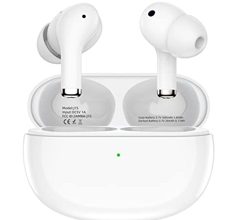 Ecouteurs Bluetooth 5.3 sans Fil, Conception Élégante, HiFi Stéréo et Réduction de Bruit d'Appel, Écouteur Oreillette Bluetooth sans Fil 35 Heures de Lecture, Étanche IPX7, 40ms Faible Latence