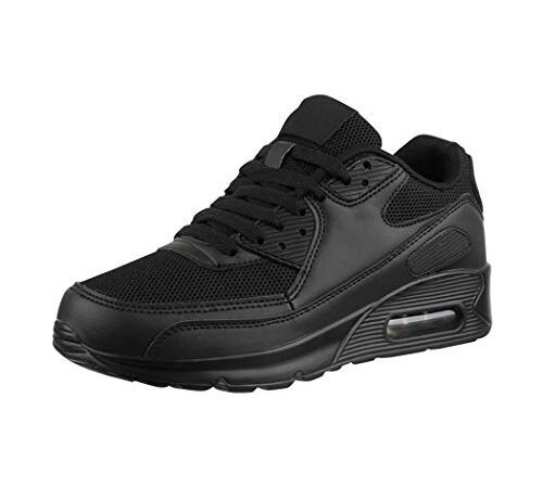 Elara Chaussures Femmes Hommes de Course Sport Baskets Chunkyrayan H001-Z001 Black-37