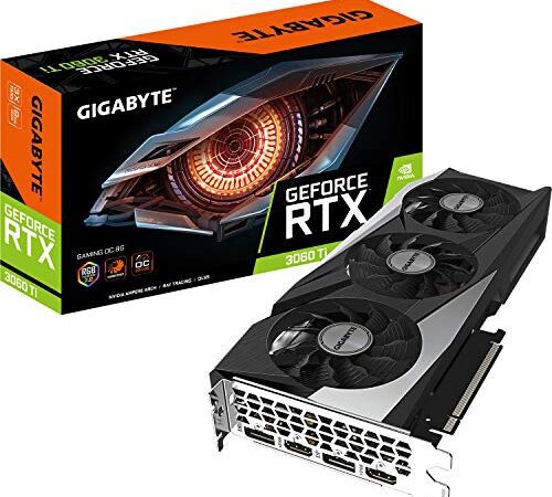 GIGABYTE Carte Graphique Nvidia GeForce RTX 3060 Ti Gaming OC LHR 8Go GV-N306TGAMING OC-8GD V2 Noir