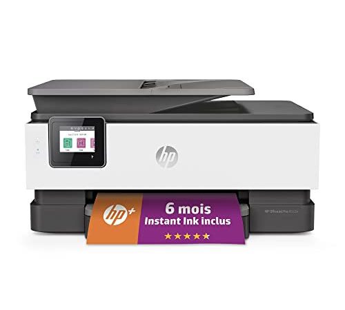 HP OfficeJet Pro 8022e Imprimante tout en un - Jet d'encre couleur – 6 mois d'Instant Ink inclus avec HP+ (Photocopie, Scan, Impression, Fax, Chargeur automatique de documents, Recto/Verso, Wifi)