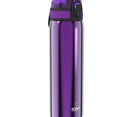 Ion8 Étanche Gourde Inox Svelte, 600ml (20oz), Violet