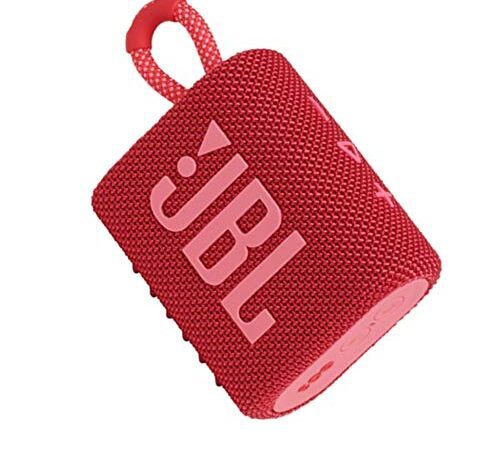 JBL GO 3 – Enceinte Bluetooth portable et légère, aux basses intenses et au style audacieux – Étanche à l’eau et à la poussière – Autonomie 5 hrs – Rouge