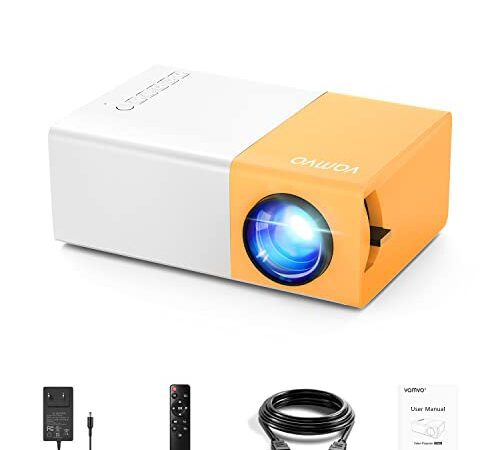 Mini videoprojecteur Vamvo YG300 Pro LED vidéoprojecteur, Portable Movie Retroprojecteur Soutenir 1080p, Cadeau Les Enfants, Compatible avec Smartphone / PS4 / Firestick