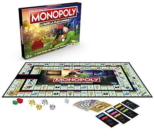 Monopoly La Partie La Plus Longue - Jeu de Societe - Jeu de Plateau - Version Française