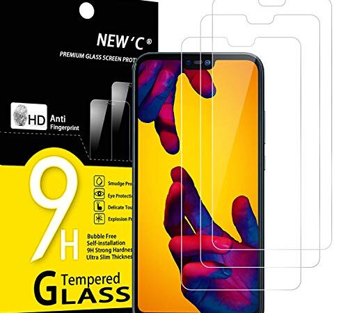 NEW'C Lot de 3, Verre Trempé pour Huawei P20 Lite, Nova 3e, Film Protection écran sans Bulles d'air Ultra Résistant (0,33mm HD Ultra Transparent) Dureté 9H Glass