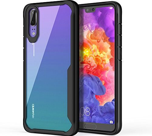 ORETECH Coque Huawei P20 Coque pour Huawei P20 Housse [Antichoc] TPU Silicone Gel et Couvercle Arrière Transparent Bumper Coque Housse Etui pour Huawei P20 Case Noir