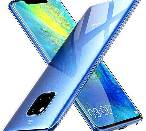 Peakally Coque Huawei Mate 20 Pro, Ultra Fine TPU Silicone Transparent Souple Housse Etui Coque pour Huawei Mate 20 Pro, Adhérence Parfaite/Anti Rayures/Anti-Scratch-Transparent