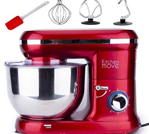 Robot patissier multifonction 1500W bol 5.5L DALLAS Rouge acier