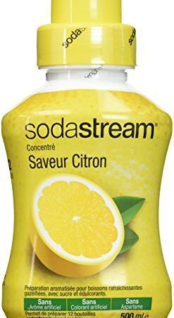 Sodastream Concentré Saveur Citron – Sans Arôme Artificiel, Sans Colorant Artificiel, Sans Aspartame – 500 ml