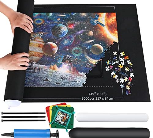 Tapis Puzzle Rouleau Feutre,Tapis Puzzle 3000 pièces,Tapis de Rangement pour Puzzle,Tapis de Puzzle Portable,Couverture pour Voyage Sac de Rangement