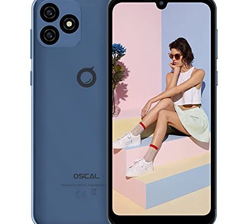 Telephone Portable pas cher, OSCAL C20 Android 11 Smartphone (32Go ROM/SD-128Go Quad-core, Ecran Waterdrop 6.1"+HD, 3380mAh, 3G Dual SIM,5MP+2MP) Smartphone debloque, GPS/WiFi/FM/2Ans de Garantie-Bleu