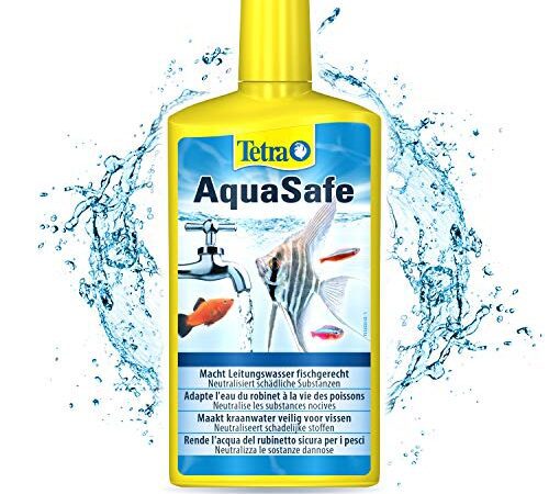 TETRA AquaSafe - Conditionneur d'Eau Naturel pour Poissons tropicaux -Agit en 5 mn - Eau Douce et Eau de Mer - Anti-Stress - 500 ml