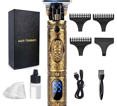 Tondeuse Cheveux Hommes,Tondeuse Barbe Professionnel Finition,Waterproof T-blade,Afficheur LED,Kit Electriques Tondeuse Brostyle Precision,Rasoir Sans Fil Homme Cadeau pour Coupe et Contours Barbe