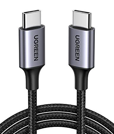 UGREEN Câble USB C vers USB C PD Charge Rapide 60W Câble USB Type C Nylon Tressé Compatible avec MacBook Pro iPad Air 4 Galaxy S22 Ultra S21 S20 Note 10 A70 Steam Deck Xbox Switch PS5 Manette (1M)