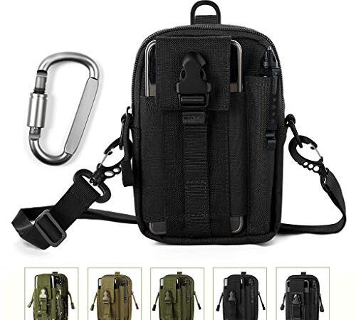 Unigear Sac Tactique Ceinture, Sacoche Ceinture Molle EDC 1000D/ Sac Multifonctionnel avec Un Mousqueton pour Cyclisme, Randonnée, Alpinisme Course Sports Extérieurs