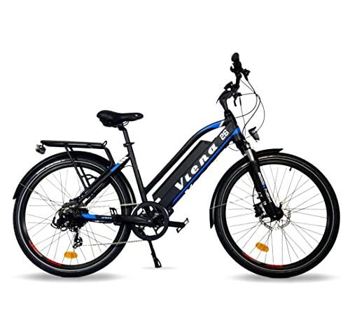 URBANBIKER vélo électrique VTC VIENA (Bleu 26"), Batterie Lithium-ION Cellules Samsung 840Wh (48V et 17,5Ah), Moteur 250W, 26 Pouces, Freins hydrauliques