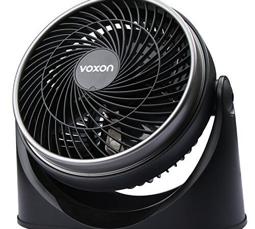 VOXON Ventilateur de Bureau, 30W Turbo-Ventilator Circulation d'air Ventilateurs Muraux, Puissant et Silencieux avec 3 Niveaux de Vitesse et Angle d'Inclinaison Réglable