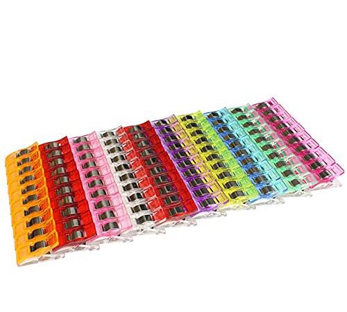 100 Clips Pinces en Plastique pour Reliure Couture Artisanat Couleurs Assorties