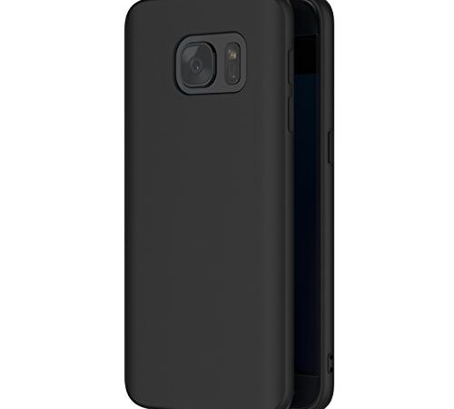 AICEK Coque Samsung Galaxy S7, Noir Silicone Coque pour Galaxy S7 Housse Samsung S7 Noir Silicone Etui Case