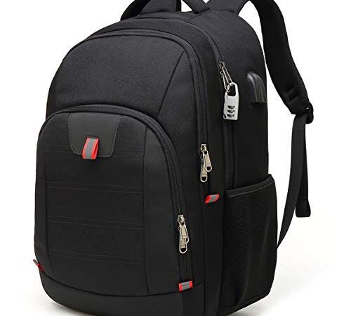 Antivol Sac à Dos Ordinateur Portable 17.3 Pouces Homme Imperméable Sac a Dos PC Portable Sac à Dos Grande Capacité Sac à Dos de Voyage d'affaires avec Chargement USB Loisirs Affaire Collège