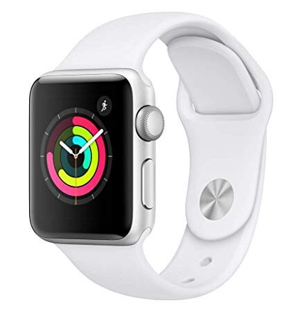 Apple Watch Series 3 38mm (GPS) - Boîtier En Aluminium Argent Avec Bracelet Sport Blanc (Reconditionné)