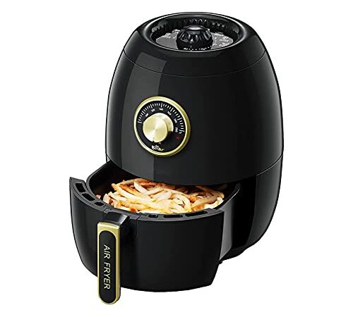 Bear Friteuse à Air, 1350W Friteuse sans Huile, XL 3,0L sans BPA sans PFOA Airfryer, avec Minuterie et Température Réglable 80-200℃, pour 2 à 4 Personnes, avec Protection contre la surchauffe Friteuse