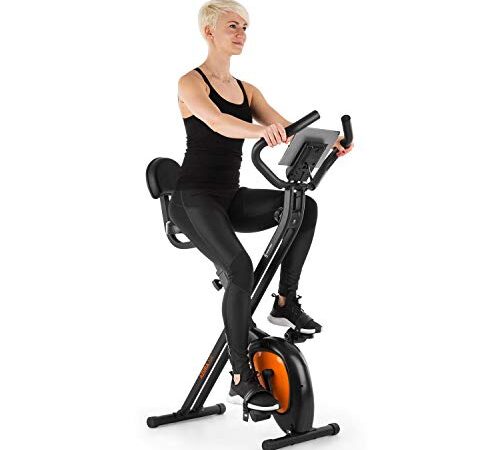 Capital Sports Azura Air Velo d'Appartement Pliable, Velo d'Exercice Cardio-training pour la Maison, Cross Trainer, Home Trainer, Pedalier d'Appartement, Vélo d'Intérieur Magnétique, Support Tablette