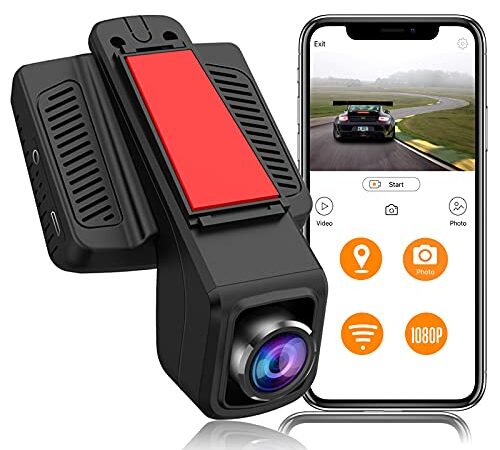 Dashcam GPS, Mini Caméra De Voiture DVR FHD 1080P Dashcam Voiture, Enregistrement magnétoscope LCD 2,45 IPS G-Sensor Auto Dashcam ,Camera Embarquée Voiture170 ° Grand AngleCamera