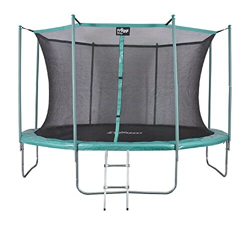 Froggi Sky - Trampoline d'Extérieur pour Enfant XT-F0804 - Trampoline Rond avec Filet de Sécurité, Échelle et Coussin de Protection - Acier Galvanisé / Polyéthylène - Support Jusqu'à 75kg - Ø 244cm