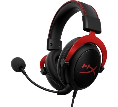 HyperX Cloud II – Casque Gaming avec Micro pour PC/PS4/Mac, Rouge