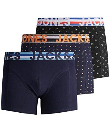 Jack & Jones Homme Jachenrik Trunks 3 Pack Noos Boxer, Multicolore (Blazer Bleu Marine), L EU