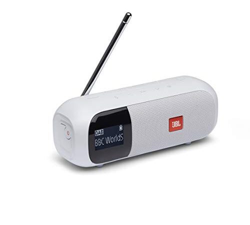 JBL Tuner 2 – Enceinte radio portable – Haut-parleur Bluetooth avec radio FM et DAB – Autonomie 12 hrs – Blanc