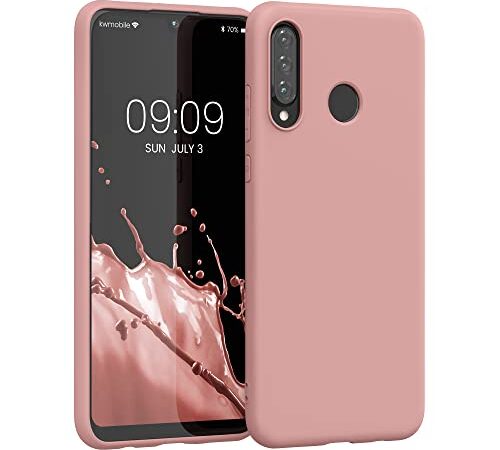 kwmobile Coque Compatible avec Huawei P30 Lite - Housse de téléphone Protection Souple en Silicone - Rose d'hiver