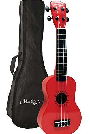 Martin Smith Soprano Ukulele avec Sac Ukulele et livre d'accord - Rouge