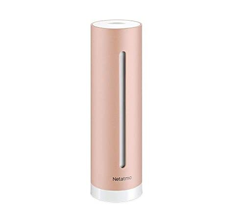 Netatmo Capteur de qualité de l'air intérieur Connecté, Température, Humidité, Bruit, CO2, Rose