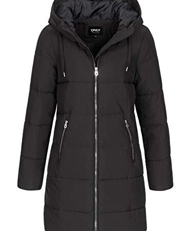 ONLY ONLDOLLY Long Puffer Coat CC OTW Manteau, Noir, M Femme