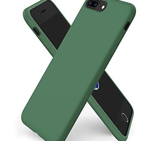 ORNARTO Coque iPhone 8 Plus en Silicone, iPhone 7 Plus Protection Complète du Corps,Case Fine en Caoutchouc Liquid Silicone Protection Anti-Choc Housse Étui 5,5 -Trèfle