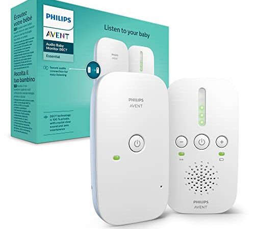 Philips Avent Écoute-bébé DECT Mode Smart ECO, Connexion privée à 100% très Longue portée (Modèle SCD503/26)