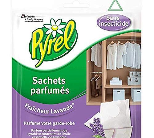 Pyrel Sachets Parfumés pour Armoire - Parfum Lavande - Jusqu'à 2 Mois de Parfum - 24 Sachets